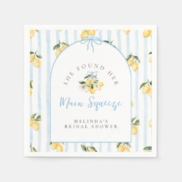 メインスクイズシトラスレモンリボンブライダルシャワー スタンダードカクテルナプキン