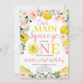 メインスクイズファースト誕生日、レモンファースト誕生日 招待状 (正面)