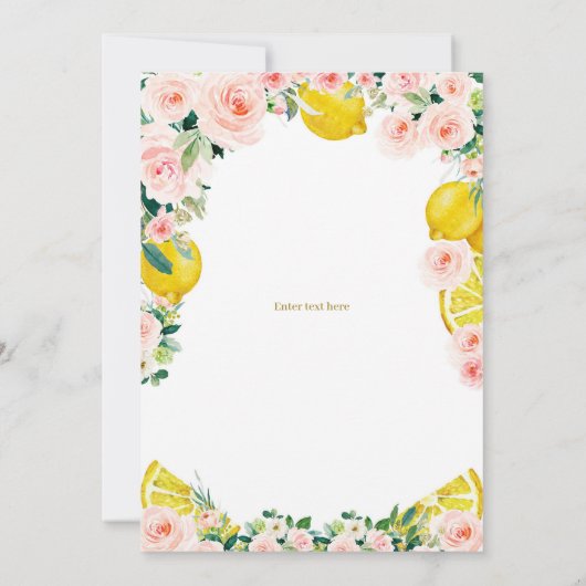 メインスクイズファースト誕生日、レモンファースト誕生日 招待状 (裏面)