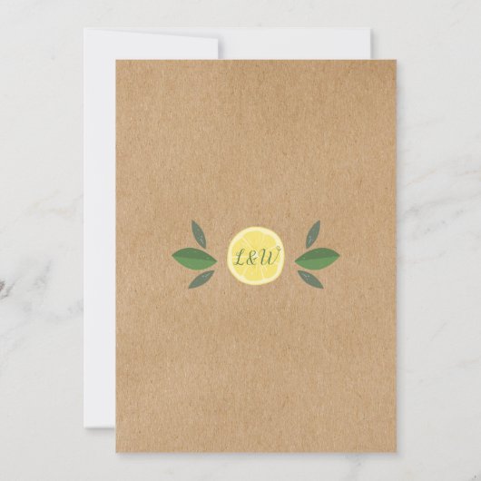 メインスクイズリーモンクラフト素朴カップルシャワー 招待状 (裏面)