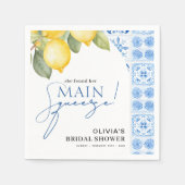 メインスクイズレモイタリアンンブライダルシャワー スタンダードカクテルナプキン (正面)