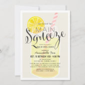 メインスクイズレモネードジャードドライブバイブライダルシャワー 招待状 (正面)