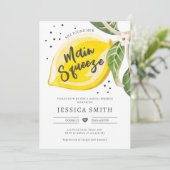メインスクイズレモンシトラスグリーンリーブライダルシャワー 招待状 (スタンド正面)