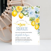メインスクイズレモンシトラスブルーブライダルシャワー 招待状