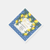 メインスクイズレモントロピカルブライダルシャワーナプキンス スタンダードカクテルナプキン (角)