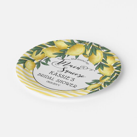 メインスクイズレモントロピカルブライダルシャワー紙 ペーパープレート (アングル)