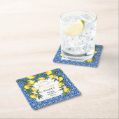 メインスクイズレモントロピカルブライダルシャワー スクエアペーパーコースター (インサイチュ)