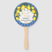 メインスクイズレモントロピカルブライダルシャワー ハンドファン (正面)