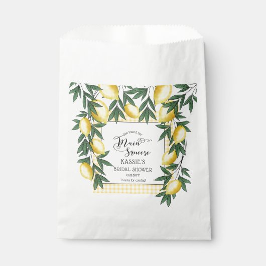 メインスクイズレモントロピカルブライダルシャワー フェイバーバッグ (正面)