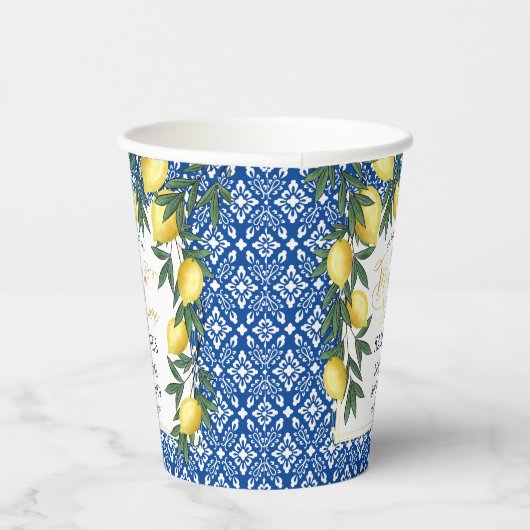 メインスクイズレモントロピカルブライダルシャワー 紙コップ (右)