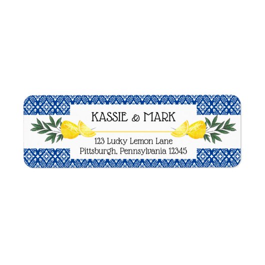 メインスクイズレモントロピカル差出人住所ラベル ラベル (正面)