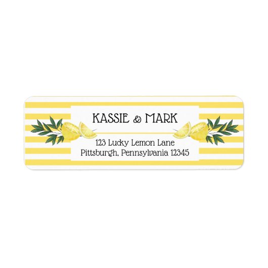 メインスクイズレモントロピカル差出人住所ラベル ラベル (正面)