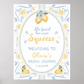 メインスクイズレモンフローラブライダルシャワー歓迎 ポスター (正面)