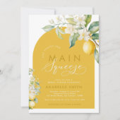 メインスクイズレモンフローラ柑橘類ブライダルシャワー 招待状 (正面)