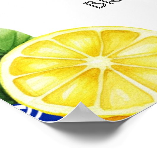 メインスクイズレモンブライダルシャワーウェルカムサイン ポスター (角)