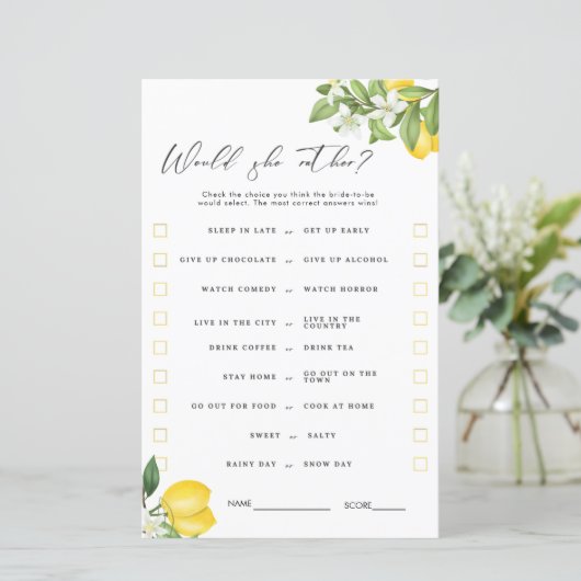 メインスクイズレモンブライダルシャワーゲーム (スタンド正面)