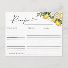 メインスクイズレモンブライダルシャワーレシピ エンクロージャーカード