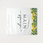 メインスクイズレモンブライダルシャワー背景 タペストリー (正面(横))