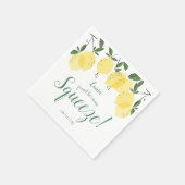 メインスクイズレモンブライダルシャワー スタンダードカクテルナプキン (角)