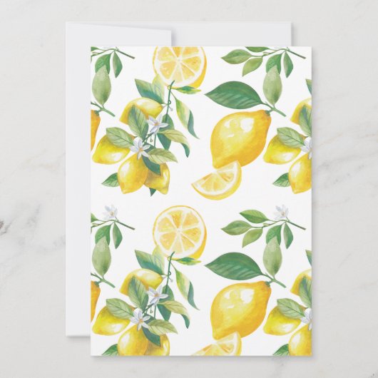 メインスクイズレモンブライダルシャワー 招待状 (裏面)