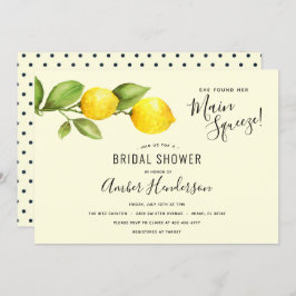 メインスクイズレモンブライダルシャワー 招待状