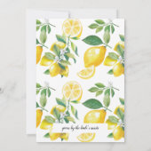 メインスクイズレモンブライダルシャワー 招待状 (裏面)