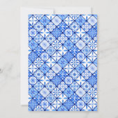 メインスクイズレモンブルーイタリアンタイルブライダルシャワー 招待状 (裏面)