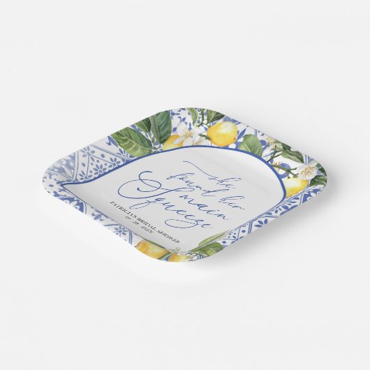 メインスクイズレモン地中海のブライダルシャワー ペーパープレート (傾斜あり)