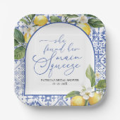 メインスクイズレモン地中海のブライダルシャワー ペーパープレート (正面)