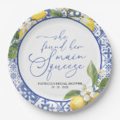 メインスクイズレモン地中海のブライダルシャワー ペーパープレート (正面)