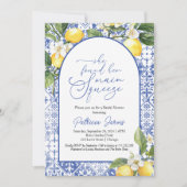 メインスクイズレモン地中海のブライダルシャワー 招待状 (正面)