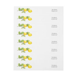 メインスクイズレモン差出人住所ラベル ラップアラウンドラベル