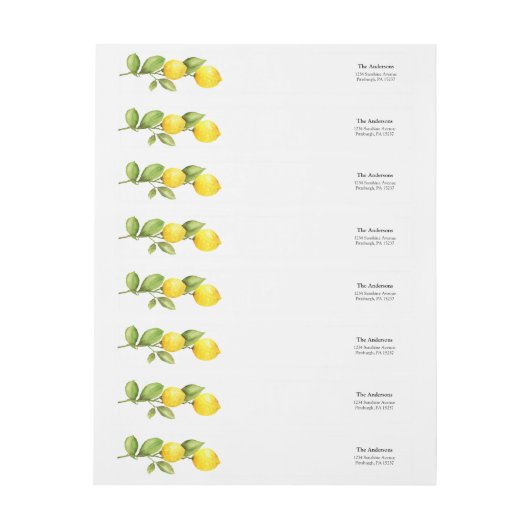 メインスクイズレモン差出人住所ラベル ラップアラウンドラベル (シート)
