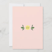 メインスクイズレモン赤面ピンクブライダルシャワー 招待状 (裏面)