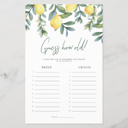 メインスクイズ新郎新婦ゲームの年齢 チラシ (正面)