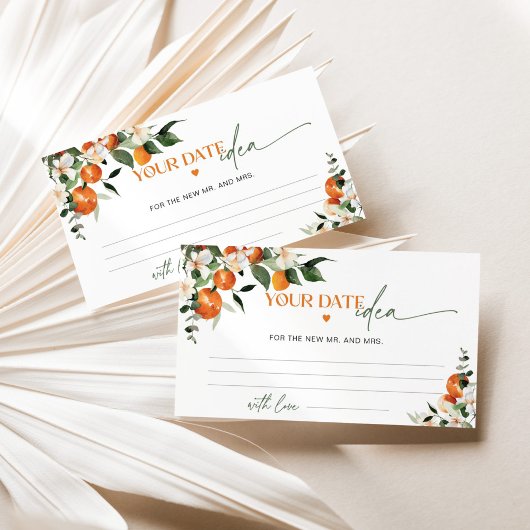 メインスクイズ柑橘系テーマデート夜アイディア エンクロージャーカード