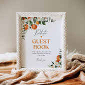メインスクイズ柑橘系ブライダルシャワーフォトゲストブック ポスター