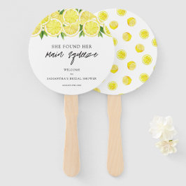 メインスクイモダンズシンプルレモンブライダルシャワー ハンドファン