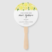 メインスクイモダンズシンプルレモンブライダルシャワー ハンドファン (正面)