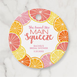 メインスクイーズのブライダルシャワー フェイバータグ