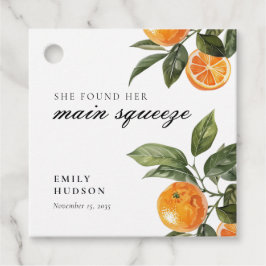 メインスクイーズのブライダルシャワー フェイバータグ