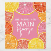 メインスクイーズのブライダルシャワー ワインラベル (シングルラベル)