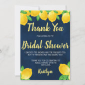メインスクイーズのレモン ブライダルシャワーを発見 サンキューカード (正面)