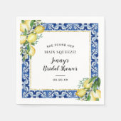 メインスクイーズのレモン ブライダルシャワーナップ スタンダードカクテルナプキン (正面)