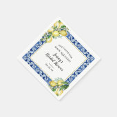 メインスクイーズのレモン ブライダルシャワーナップ スタンダードカクテルナプキン (角)