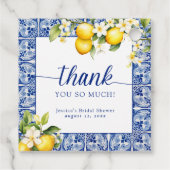 メインスクイーズのレモン ブライダルシャワー フェイバータグ (裏面)