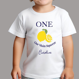 メインスクイーズの子供用バースデーTシャツ ベビーTシャツ