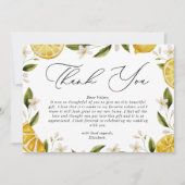 メインスクイーズの柑橘 ブライダルシャワー サンキューカード (正面)