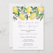 メインスクイーズイエローレモン紫ブライダルシャワー 招待状 (正面)