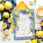 メインスクイーズイタリアレモンブルータイル誕生日 招待状